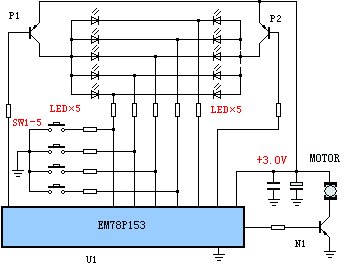 Multifunctional vibration controller | em78p153 | development of Shenzhen single chip microcomputer