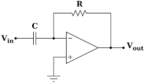 Differentiator of operational amplifier: circuit and its working principle