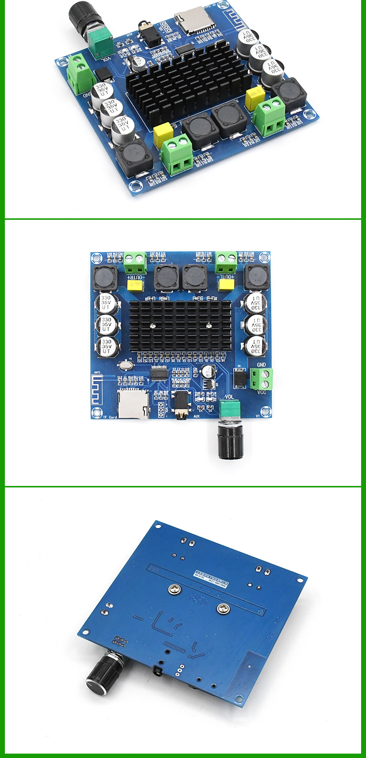 XH-A105 数字蓝牙功放板超远距离支持AUX板载电位器TDA7498双100W